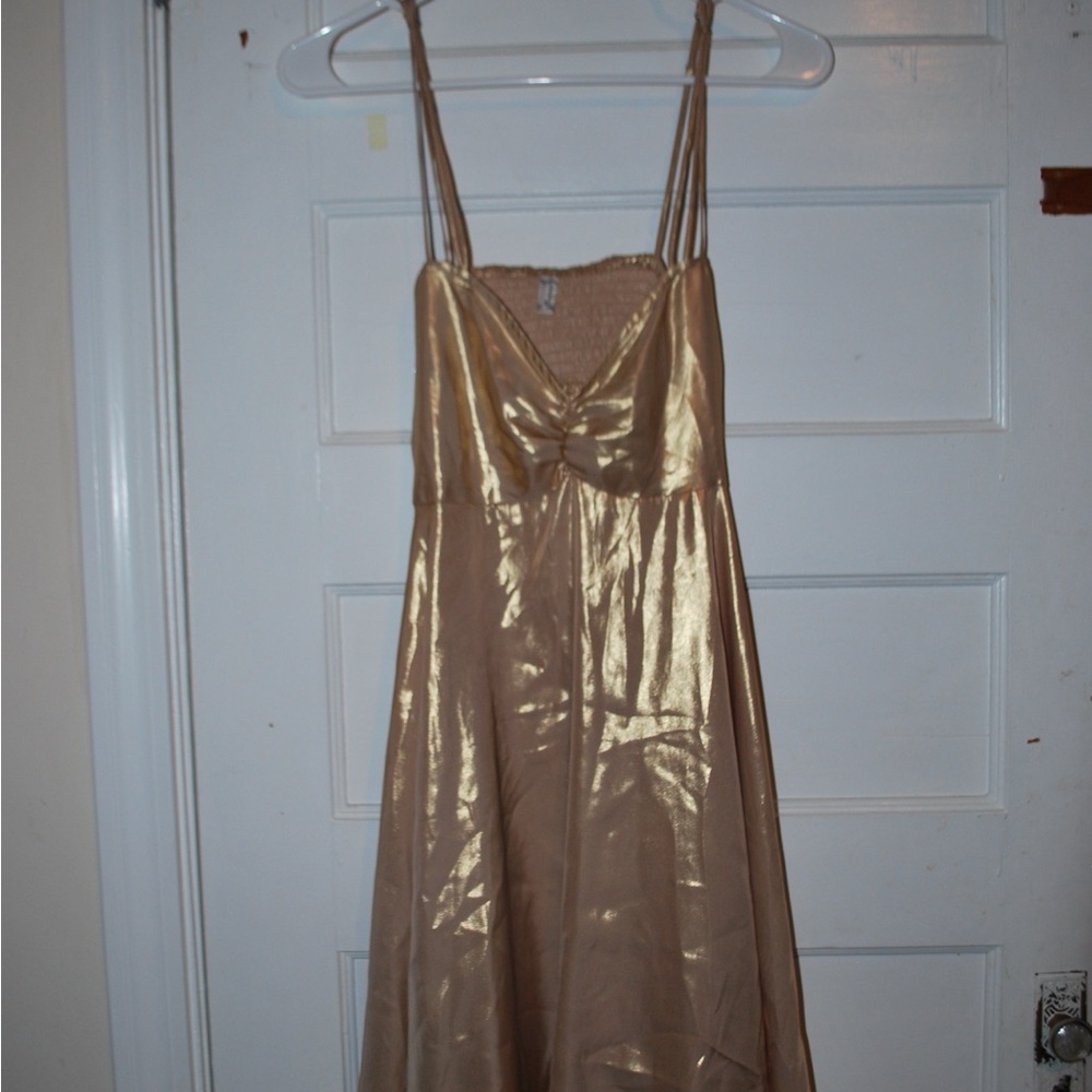 Shimmering Gold Dress with Straps